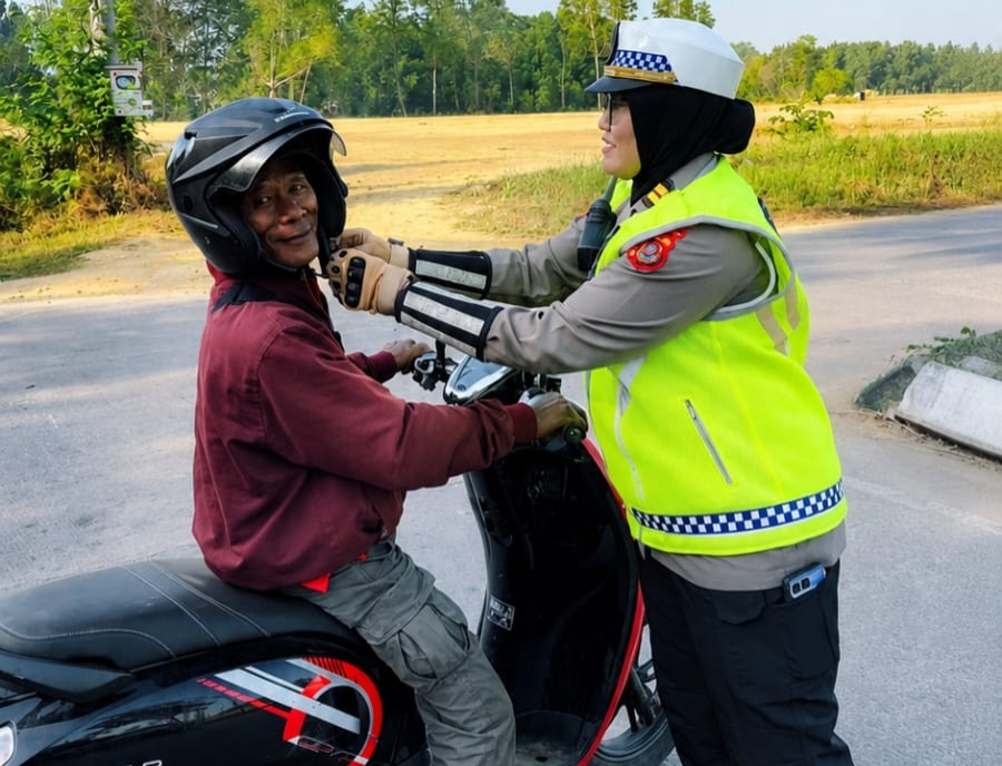 Polantas Edukasi Mahasiswa di Bundaran Super Hawk